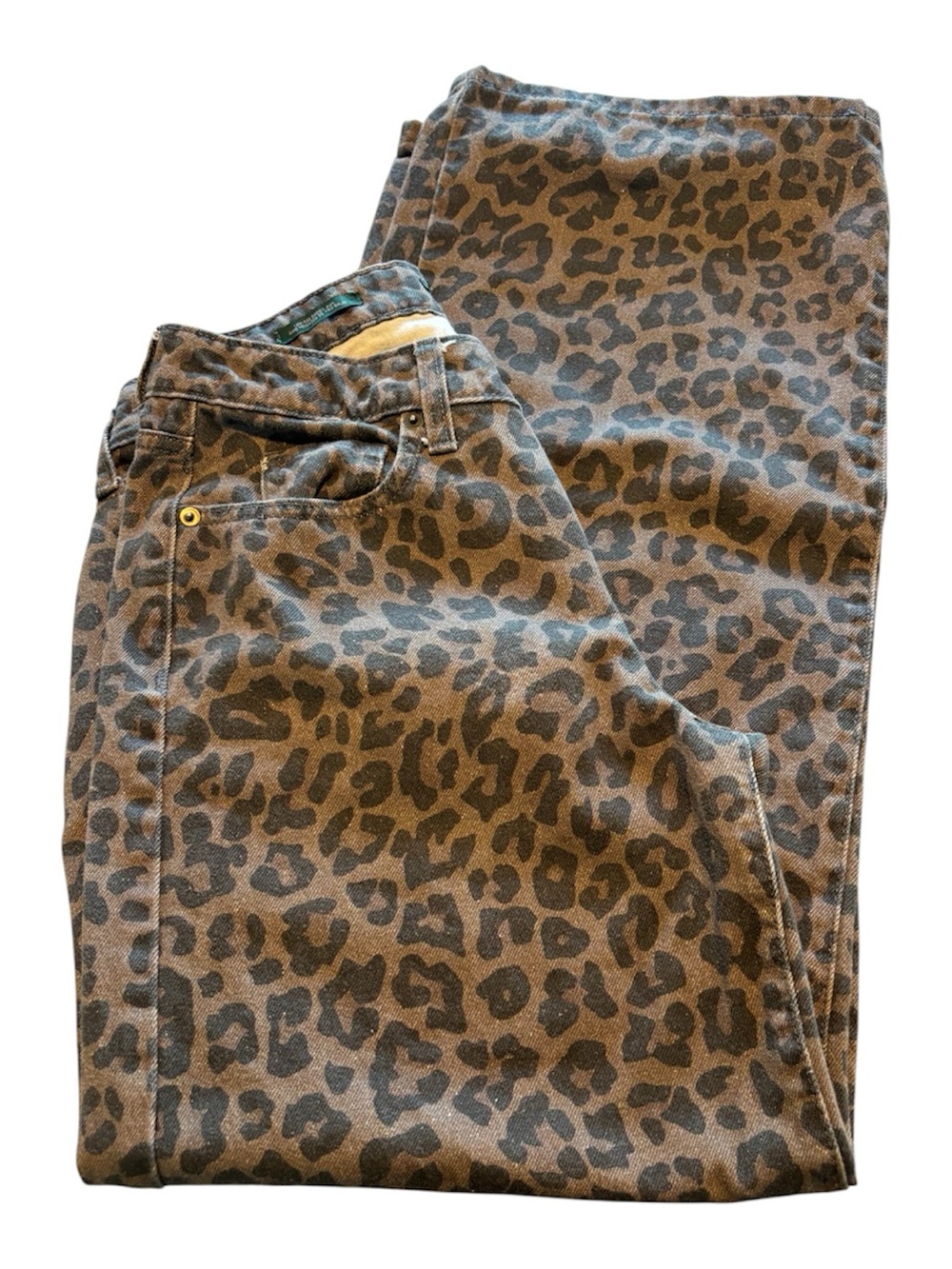 Wild Fable Leopard-Print Low Rise Baggy Jeans in Brown and Black